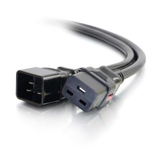 Locking C19 to C20 15A 250V Power Cord Black 2m