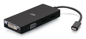 USB-C Multiport Adapter, 4-in-1 Video Adapter with HDMI, DP, DVI, VGA - 4K 60Hz