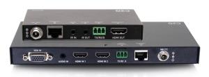 Dual 4K HDMI HDBaseT + VGA, 3.5mm, and RS232 over Cat Switching Extender Box Transmitter to Ultra-Slim Box Receiver - 4K 60Hz