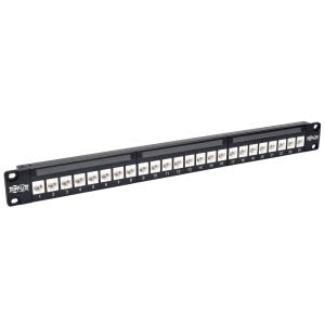 TRIPP LITE 24-Port 1U Rack-Mount CAT6a Feedthrough Patch Panel RJ45 Ethernet