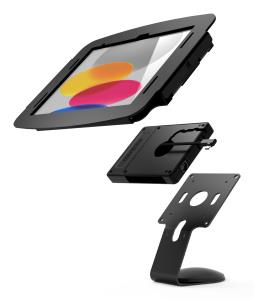 Bundle / VESA Fixed 45 Degree Core Counter Stand or Wall Mount + Space, Enclosure + Plus Hub VESA Box for iPad 10th-11th (A16) Gen - Black